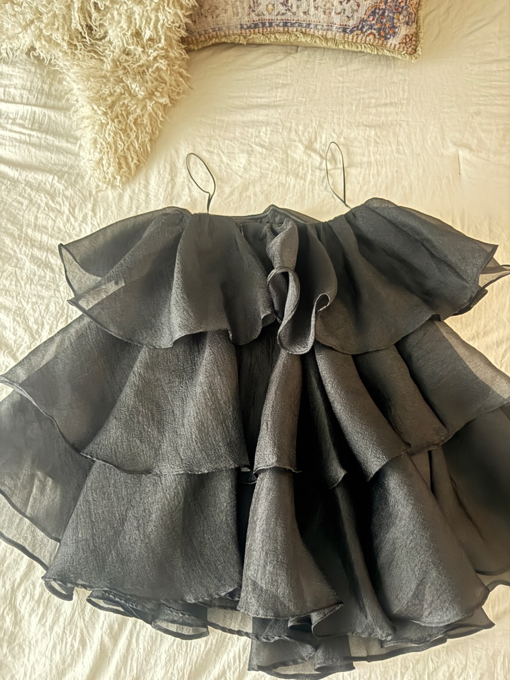 Altar’d State Black Tiered Ruffle Mini Skirt - Picture 2 of 4